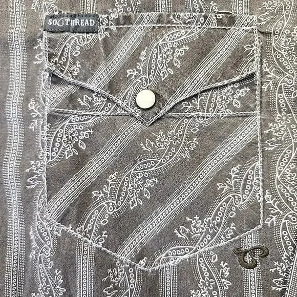 Southern Thread Mens Western Pearl Snap SZ M Vintage Inspired Retro Cowboy Brown - Picture 6 of 14